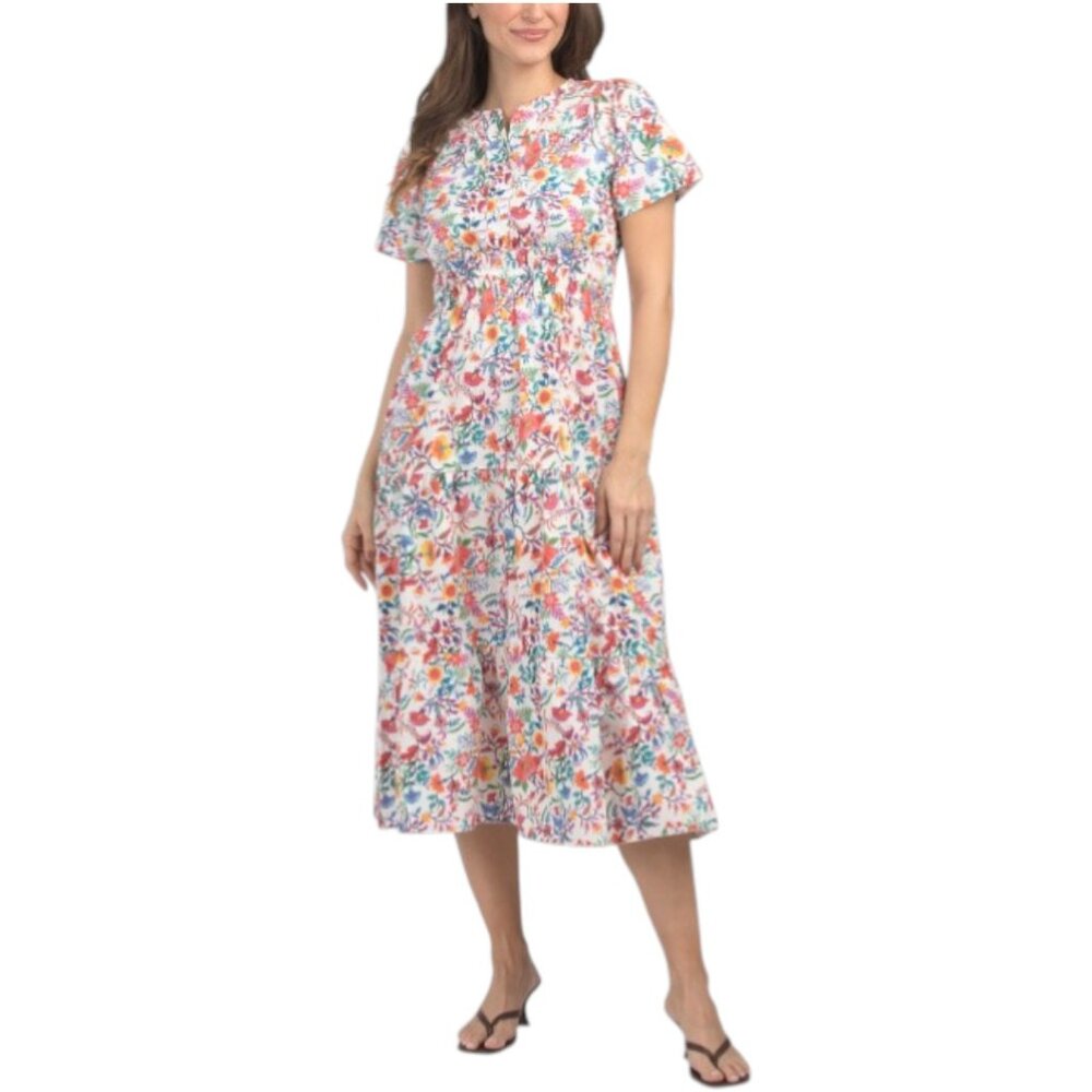 BELLAMBRA Made In Italy Short Sleeve Maxi Dress